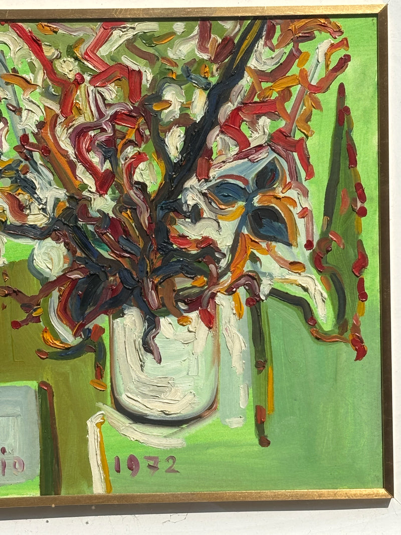 Dipinto Olio su Tela di Natura Morta di Pietro Bisio del 1972