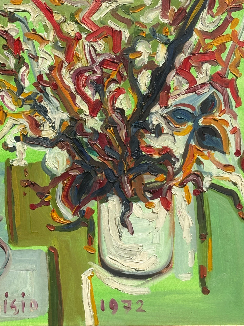 Dipinto Olio su Tela di Natura Morta di Pietro Bisio del 1972