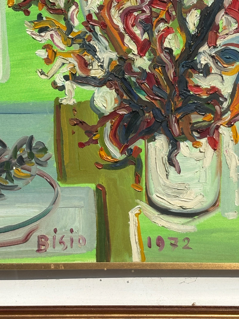 Dipinto Olio su Tela di Natura Morta di Pietro Bisio del 1972