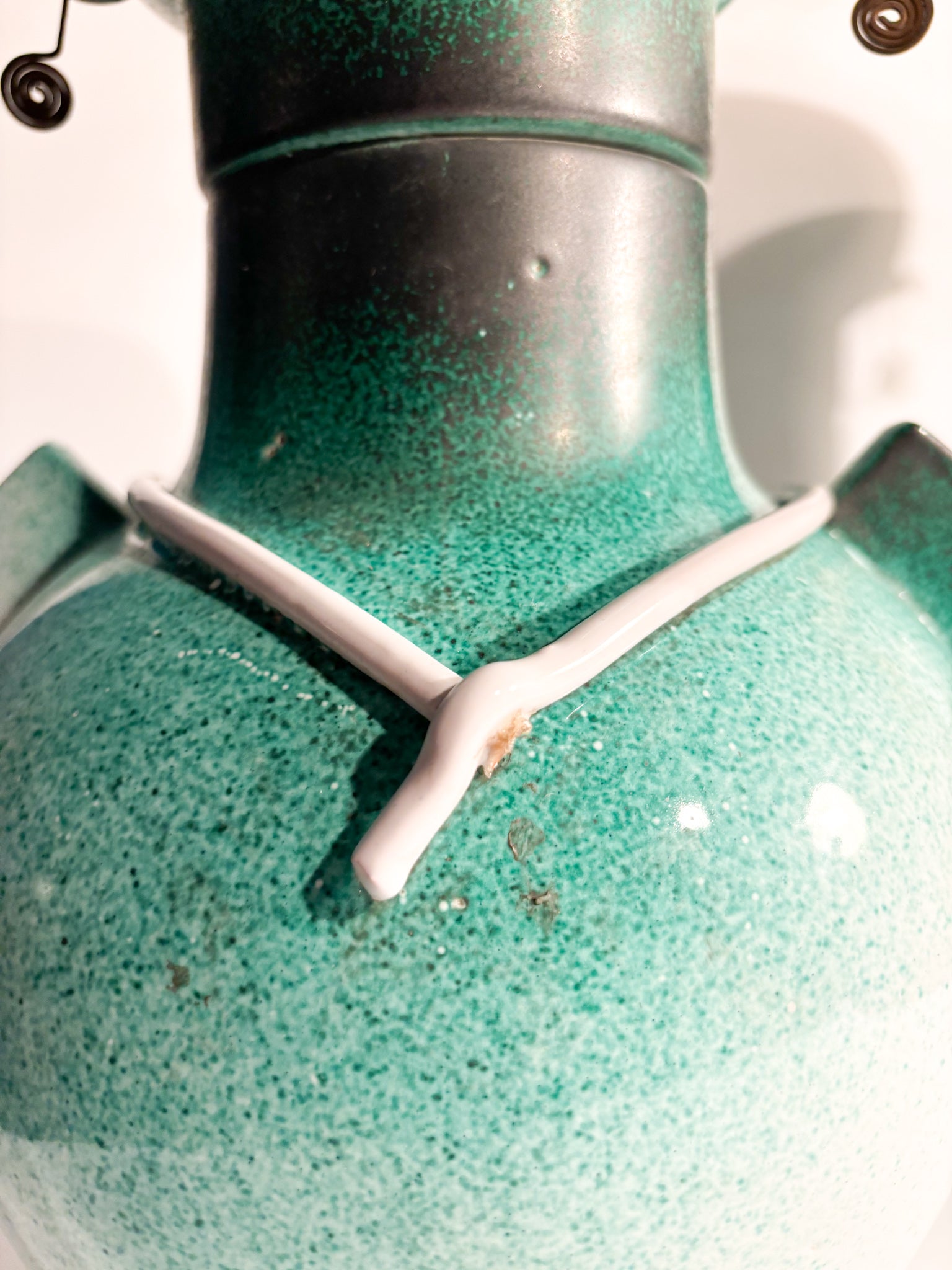 Pair of Bases for Male and Female Lamps Made of Ceramic from the 1960s