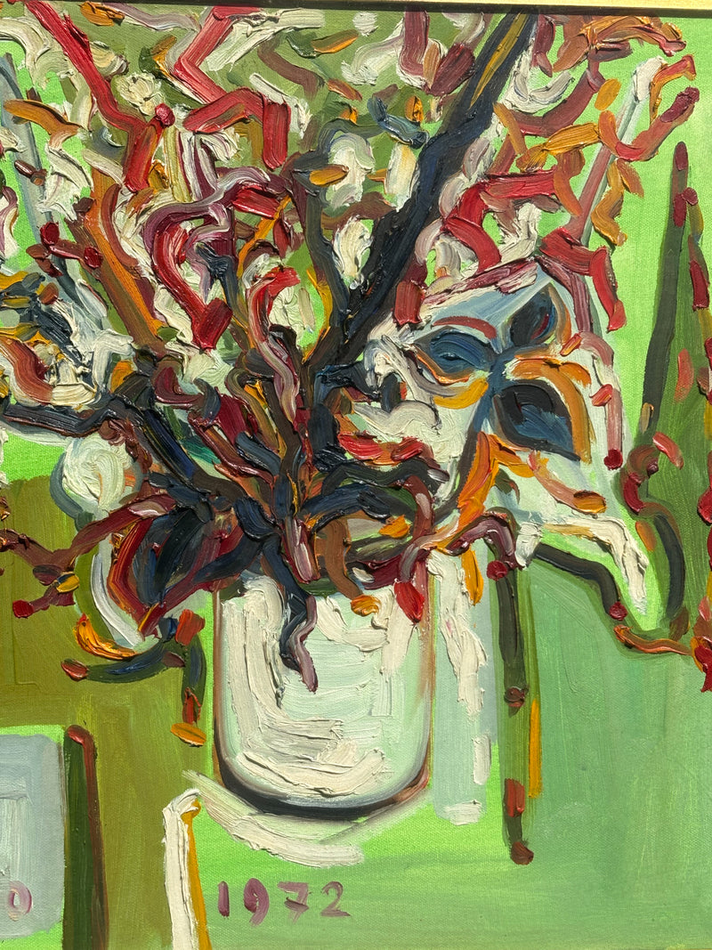 Dipinto Olio su Tela di Natura Morta di Pietro Bisio del 1972