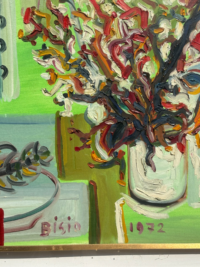 Dipinto Olio su Tela di Natura Morta di Pietro Bisio del 1972