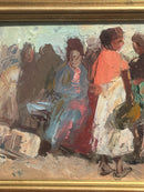 Dipinto Olio su Tavola di Figure di Danilo Barghigiani Anni 60