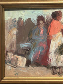 Dipinto Olio su Tavola di Figure di Danilo Barghigiani Anni 60