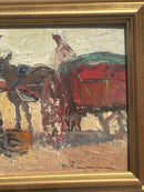 Dipinto Olio su Tavola di Figure di Danilo Barghigiani Anni 60