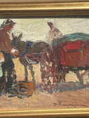 Dipinto Olio su Tavola di Figure di Danilo Barghigiani Anni 60