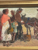 Dipinto Olio su Tavola di Figure di Danilo Barghigiani Anni 60