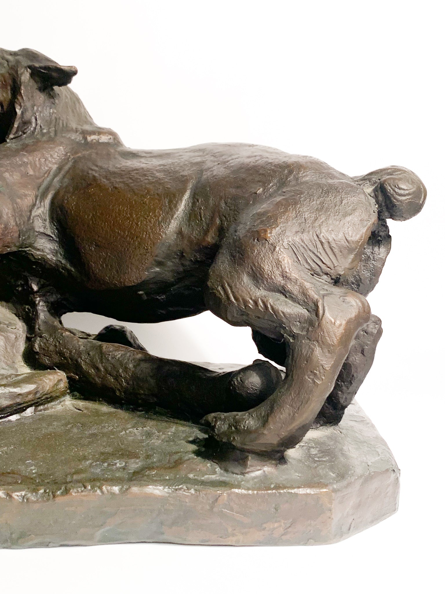 Bronze Sculpture of Fighting Animals by Antonio Ligabue, 1940s