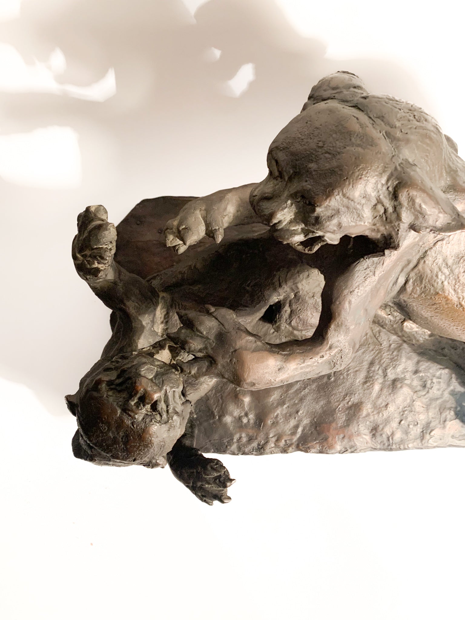 Bronze Sculpture of Fighting Animals by Antonio Ligabue, 1940s