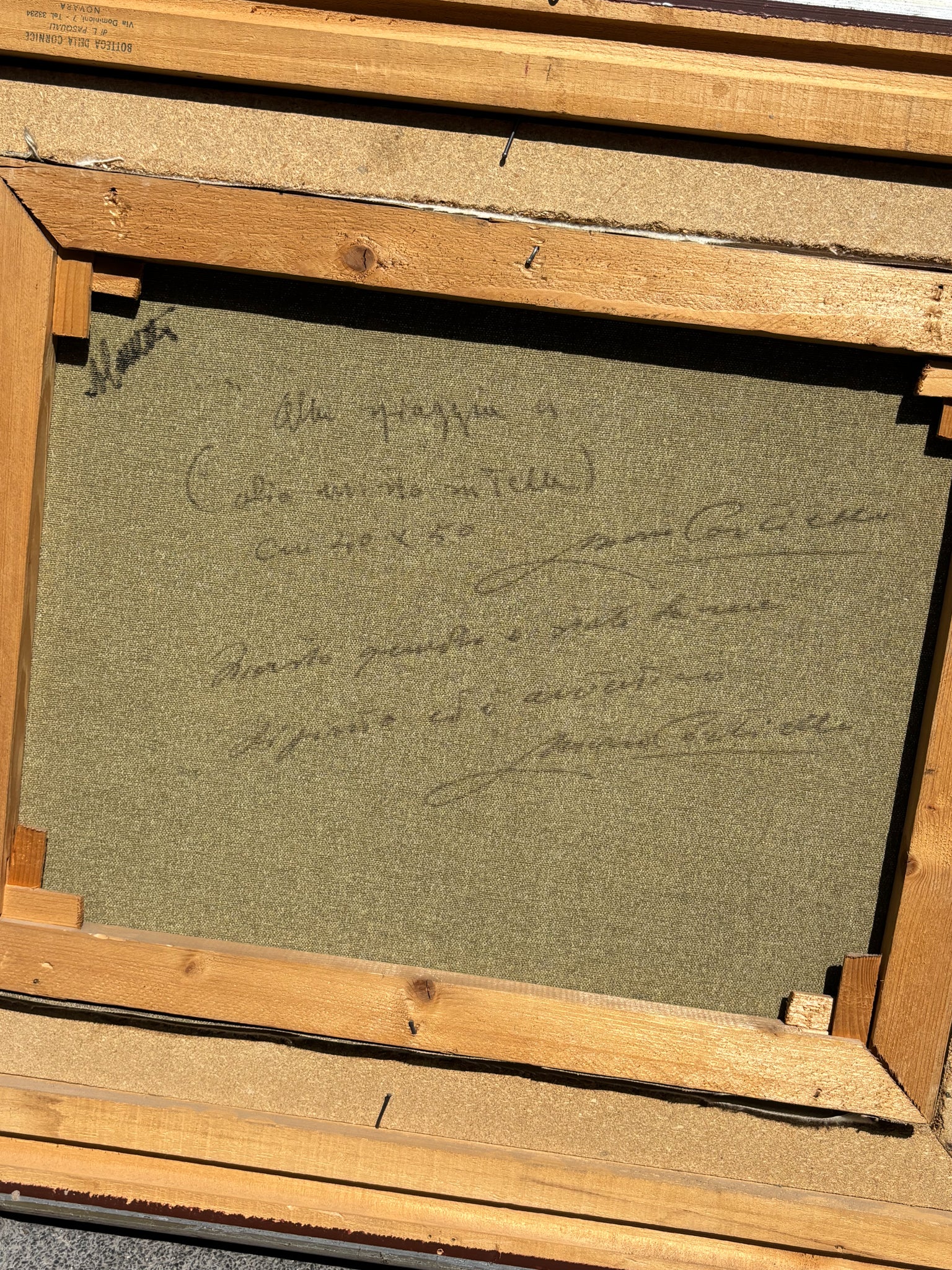 Oil Painting on Canvas 'At the Beach' by Mario Cortiello 60s