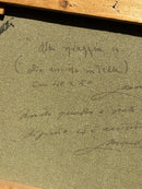 Dipinto Olio su Tela 'Alla Spiaggia' di Mario Cortiello Anni 60