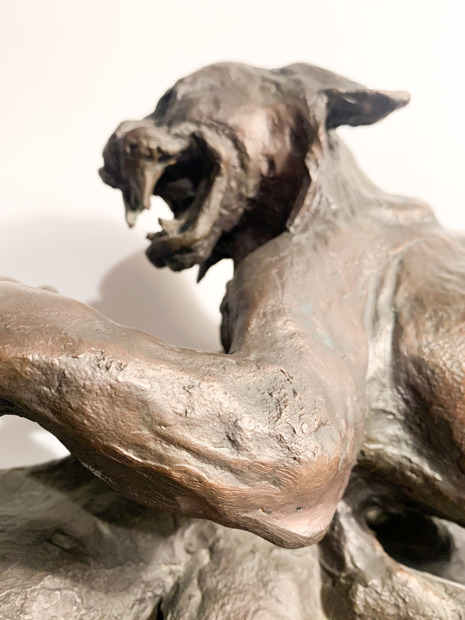 Bronze Sculpture of Fighting Animals by Antonio Ligabue, 1940s