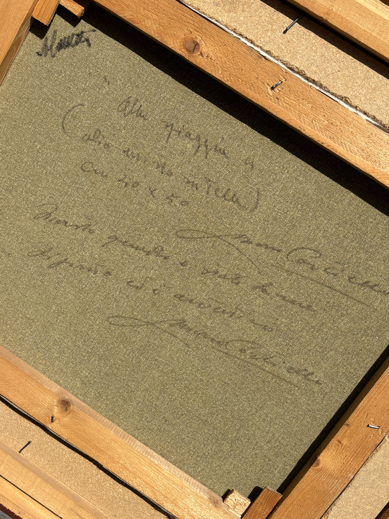 Dipinto Olio su Tela 'Alla Spiaggia' di Mario Cortiello Anni 60