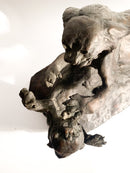Scultura in Bronzo di Animali in Lotta di Antonio Ligabue Anni 40