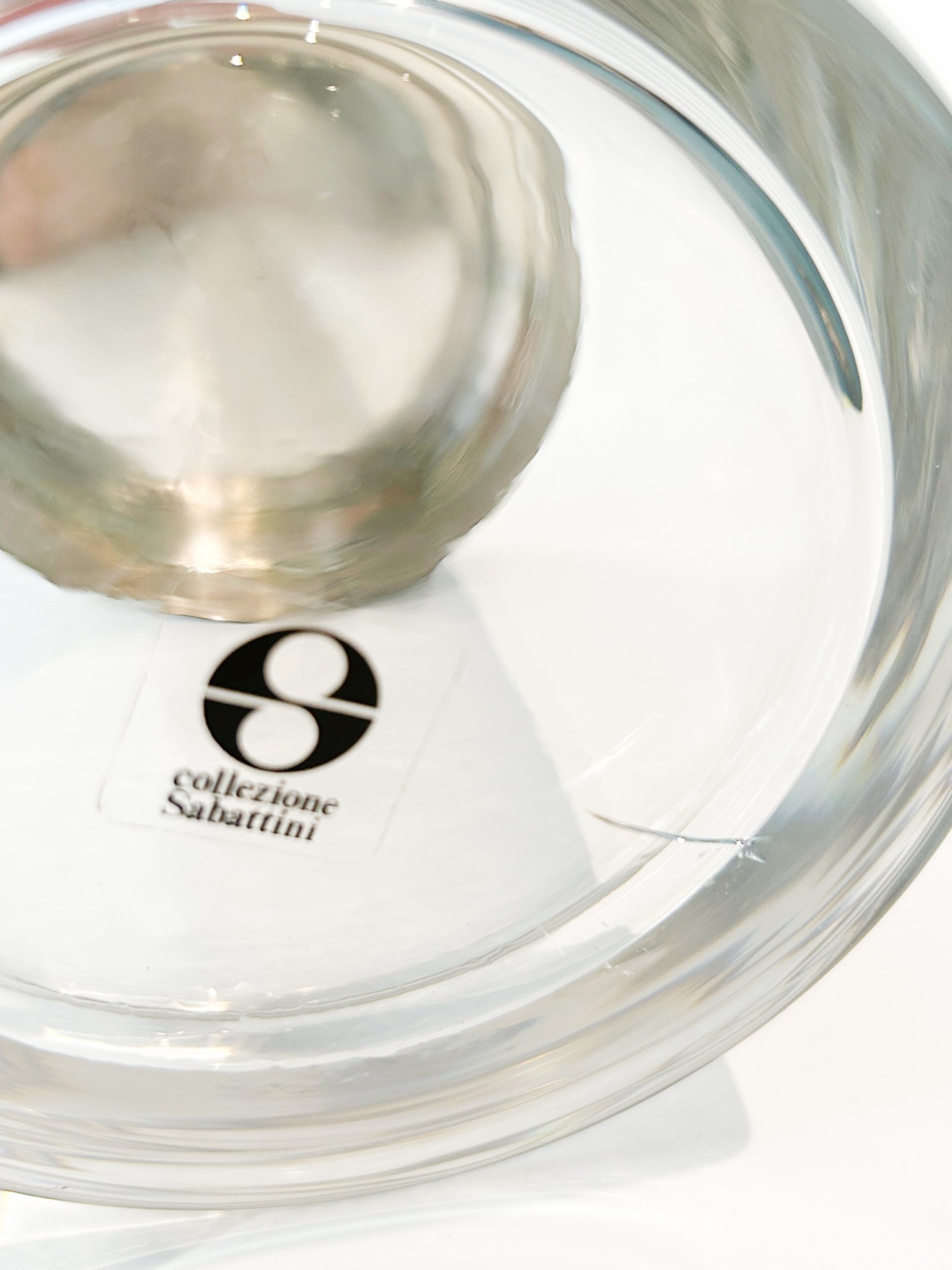 Potiche in Glass and Silver Metal by Lino Sabattini, 1970s