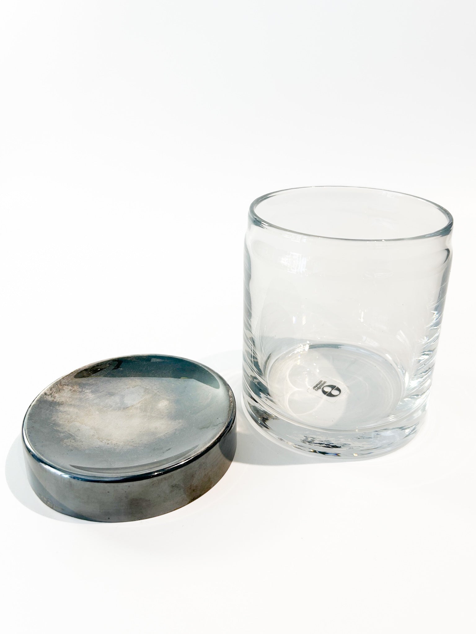 Potiche in Glass and Silver Metal by Lino Sabattini, 1970s