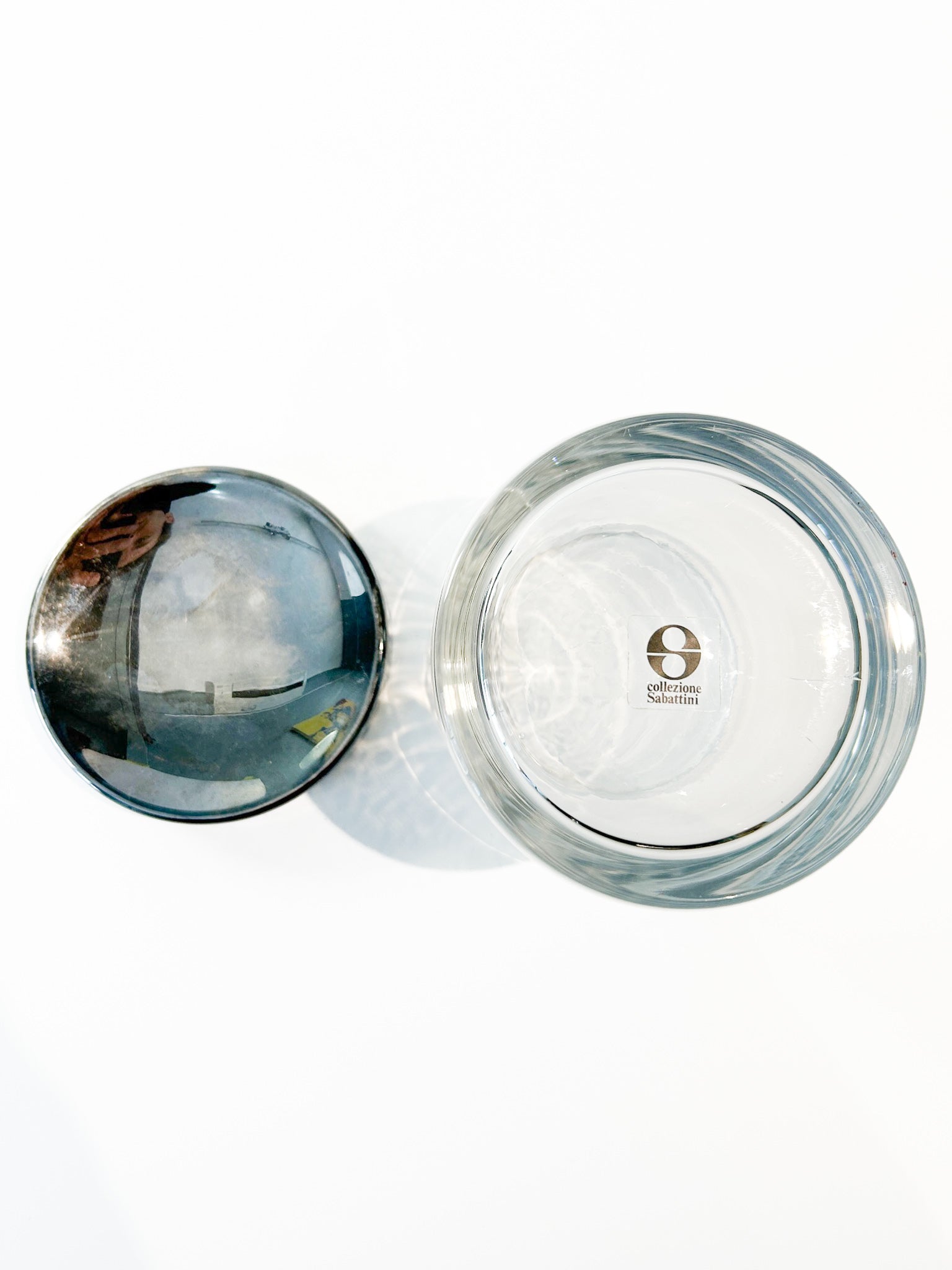 Potiche in Glass and Silver Metal by Lino Sabattini, 1970s