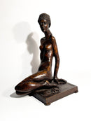 Scultura di Dama in Bronzo di Autore Italiano Anni 20