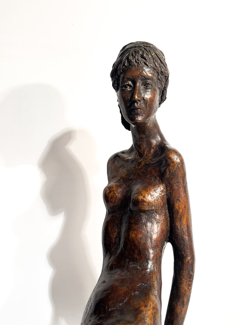 Scultura di Dama in Bronzo di Autore Italiano Anni 20