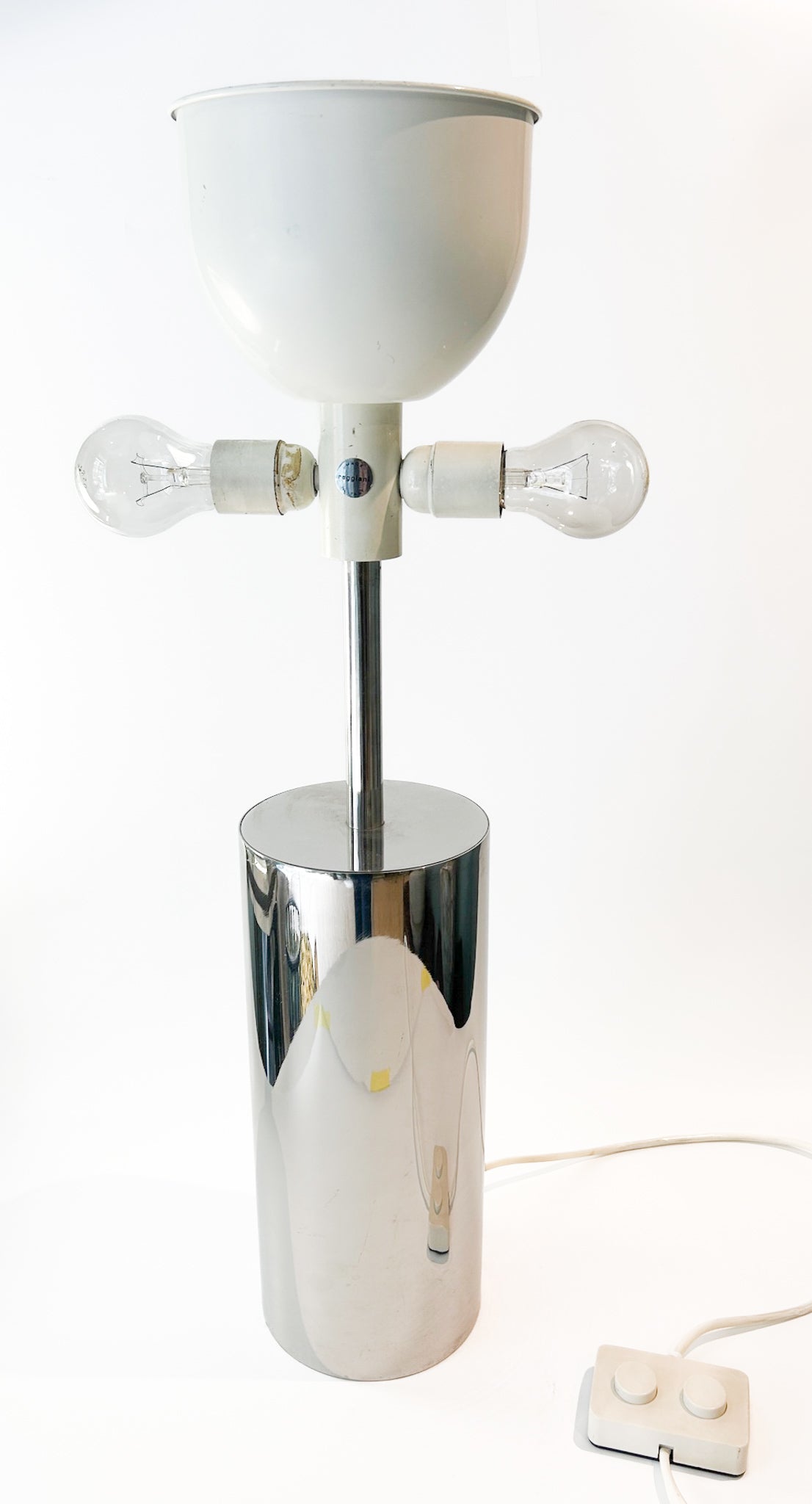 Table Lamp in Chromed Metal Produced by Reggiani from the 1970s