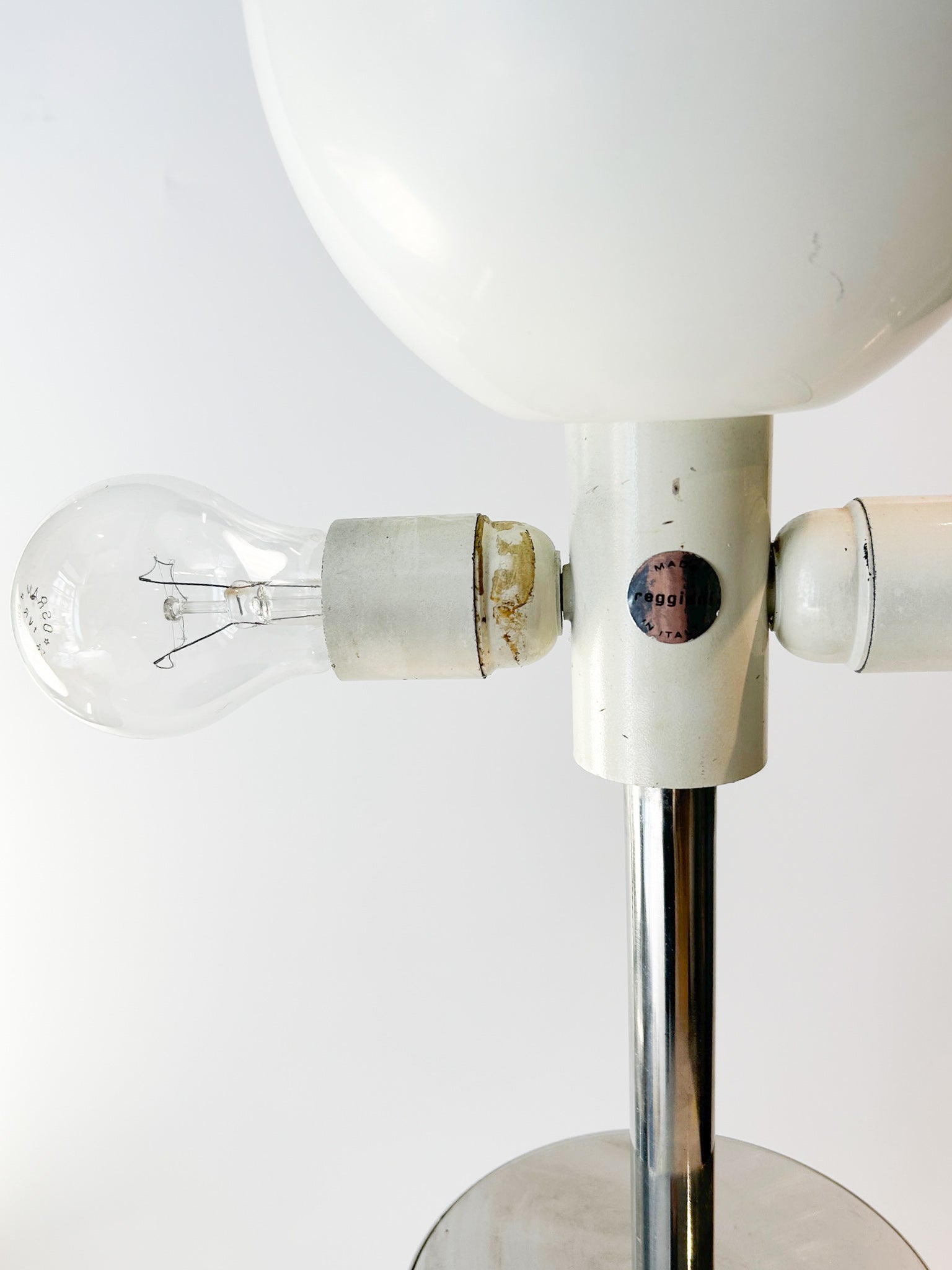 Table Lamp in Chromed Metal Produced by Reggiani from the 1970s