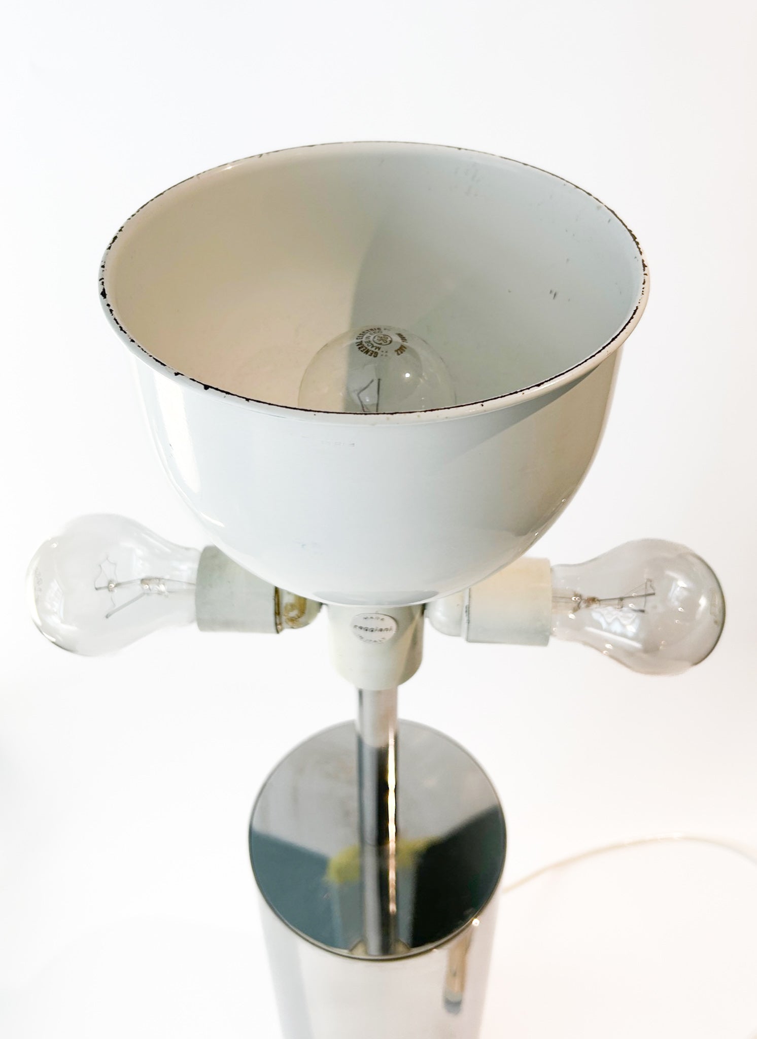 Table Lamp in Chromed Metal Produced by Reggiani from the 1970s