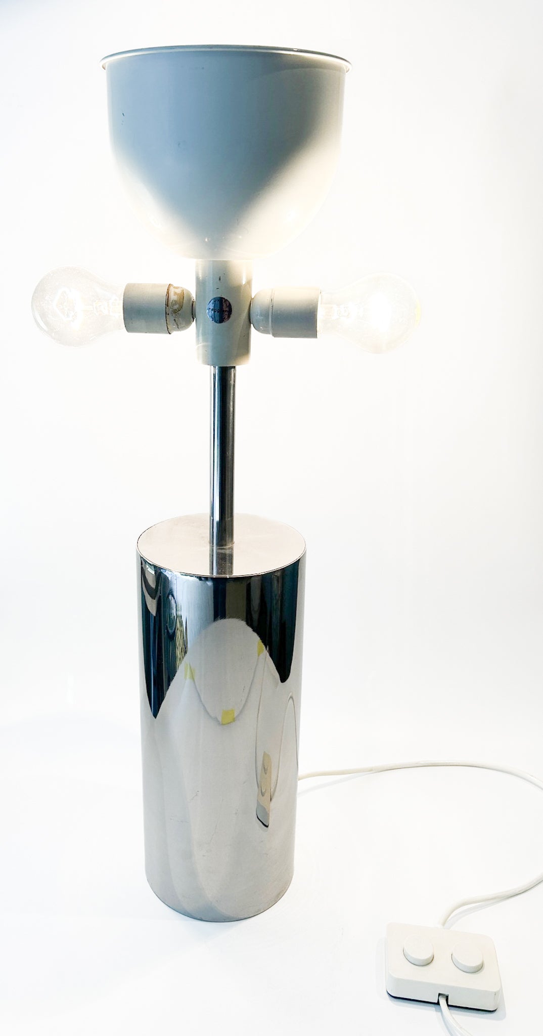 Table Lamp in Chromed Metal Produced by Reggiani from the 1970s