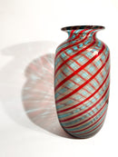Vaso in Vetro di Murano con Avventurina a Canne di Formia Fornace Mian Anni 80