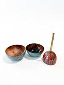 Bowls and Bell by Paolo De Poli in Enamelled Copper from the 1960s