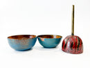 Bowls and Bell by Paolo De Poli in Enamelled Copper from the 1960s