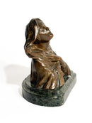 Scultura di Madonna in Bronzo con Base in Marmo Anni 50