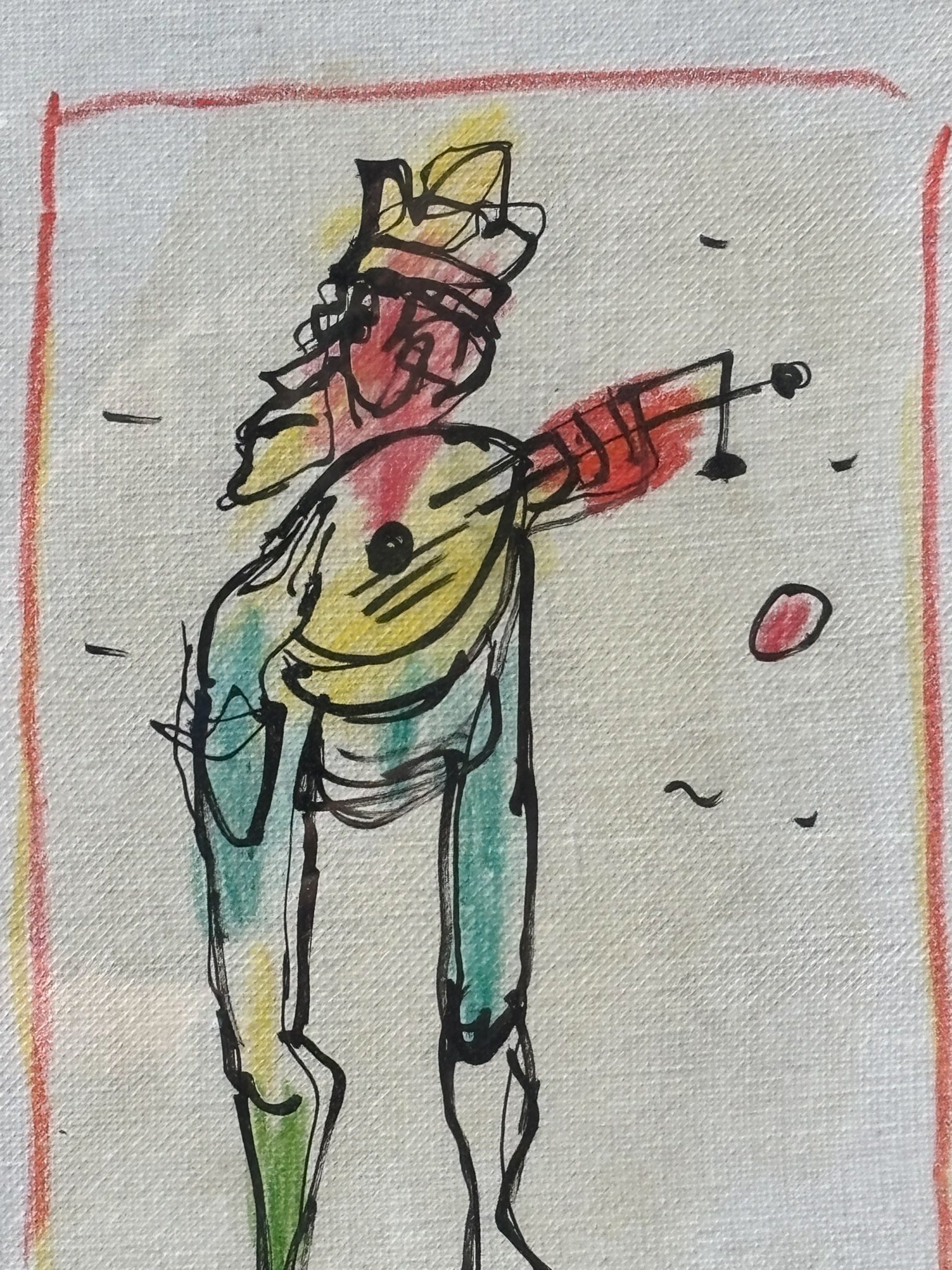 Dipinto Tecnica Mista su Carta Intelata di Franco Rognoni Anni 70