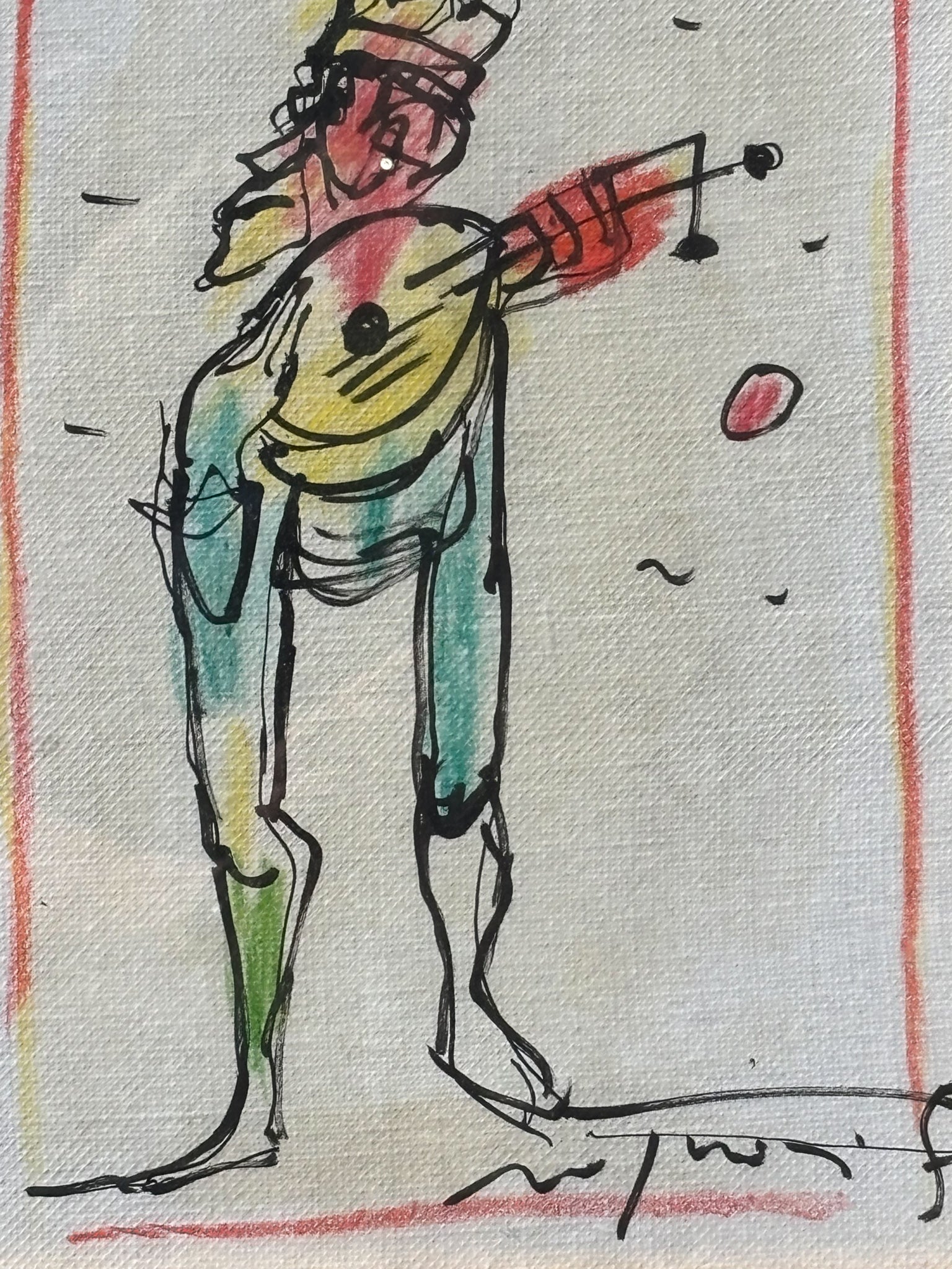 Dipinto Tecnica Mista su Carta Intelata di Franco Rognoni Anni 70