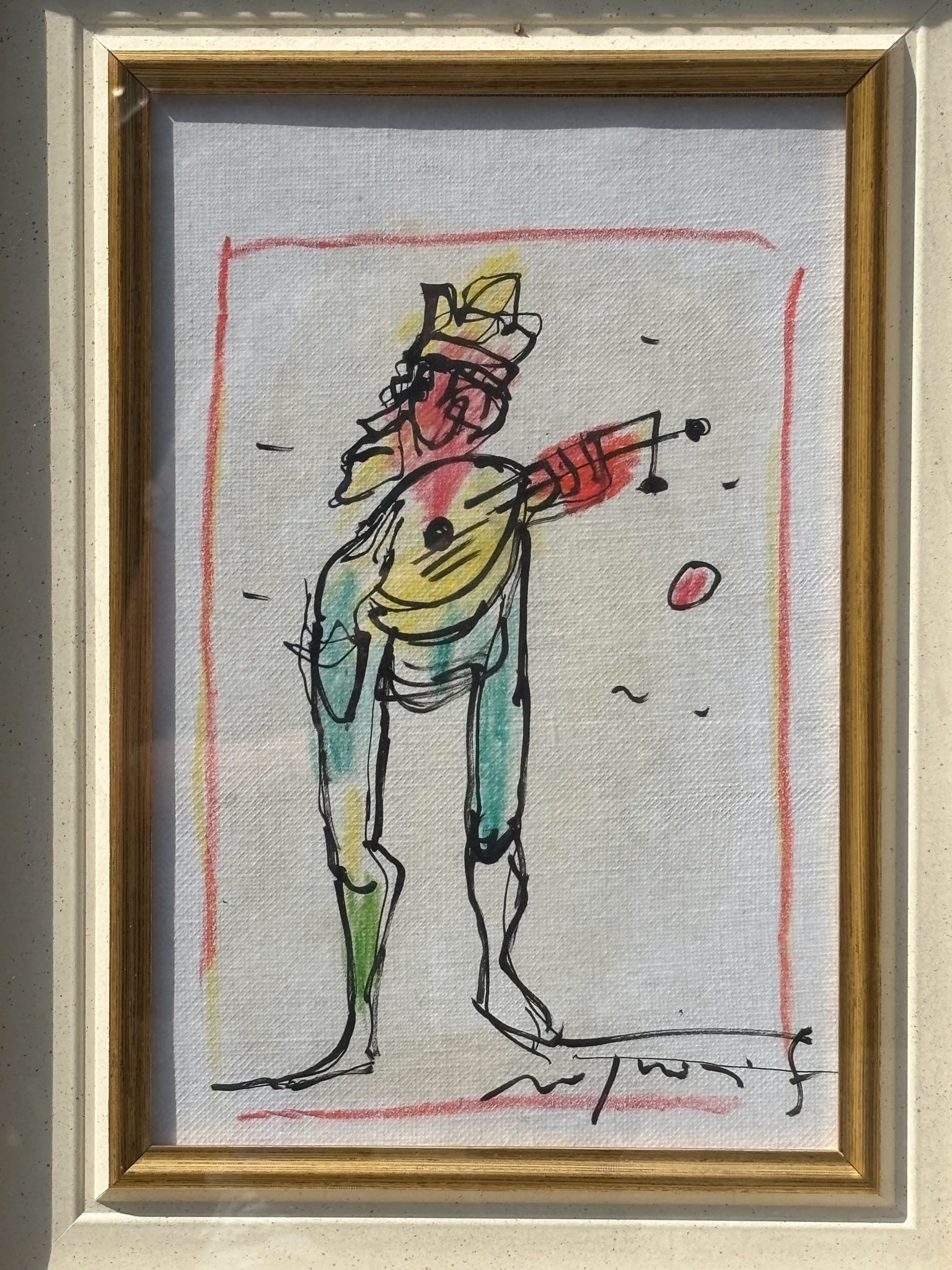 Dipinto Tecnica Mista su Carta Intelata di Franco Rognoni Anni 70