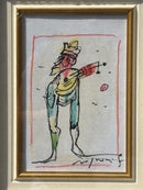 Dipinto Tecnica Mista su Carta Intelata di Franco Rognoni Anni 70