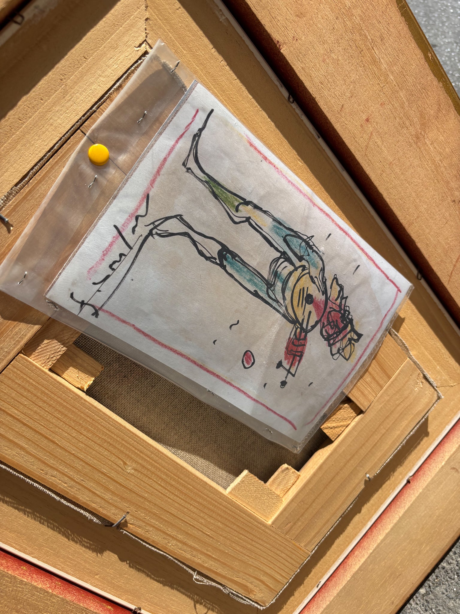 Dipinto Tecnica Mista su Carta Intelata di Franco Rognoni Anni 70