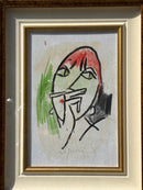 Dipinto Tecnica Mista su Carta Intelata di Franco Rognoni Anni 70