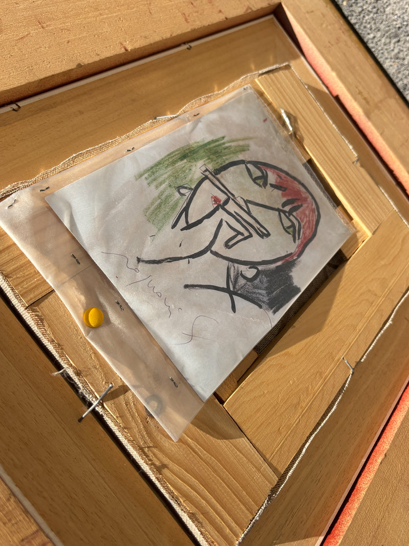 Dipinto Tecnica Mista su Carta Intelata di Franco Rognoni Anni 70