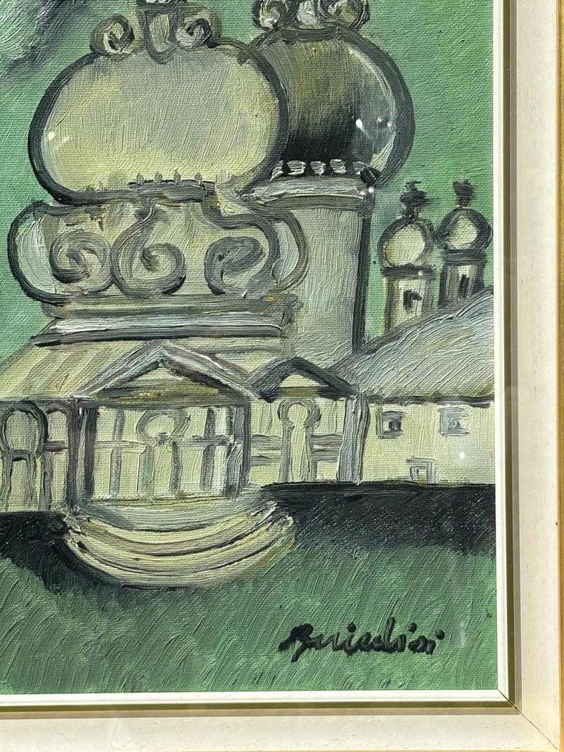 Dipinto Olio su Tela di Venezia di Remo Brindisi Anni 70