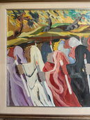 Oil Painting on Canvas 'The Procession' by Saverio Terruso 70s