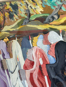 Oil Painting on Canvas 'The Procession' by Saverio Terruso 70s