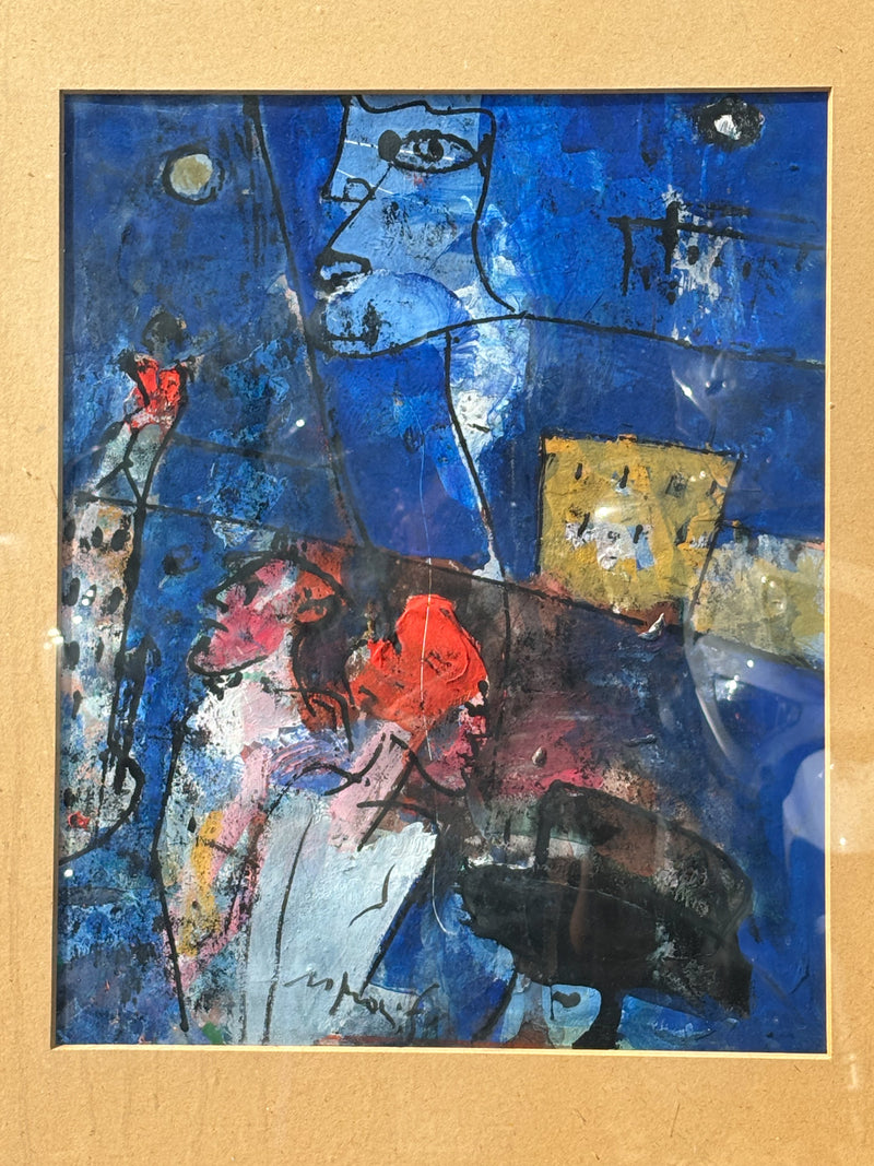Dipinto Olio su Carta di Franco Rognoni Anni 70