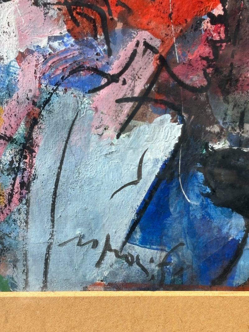 Dipinto Olio su Carta di Franco Rognoni Anni 70