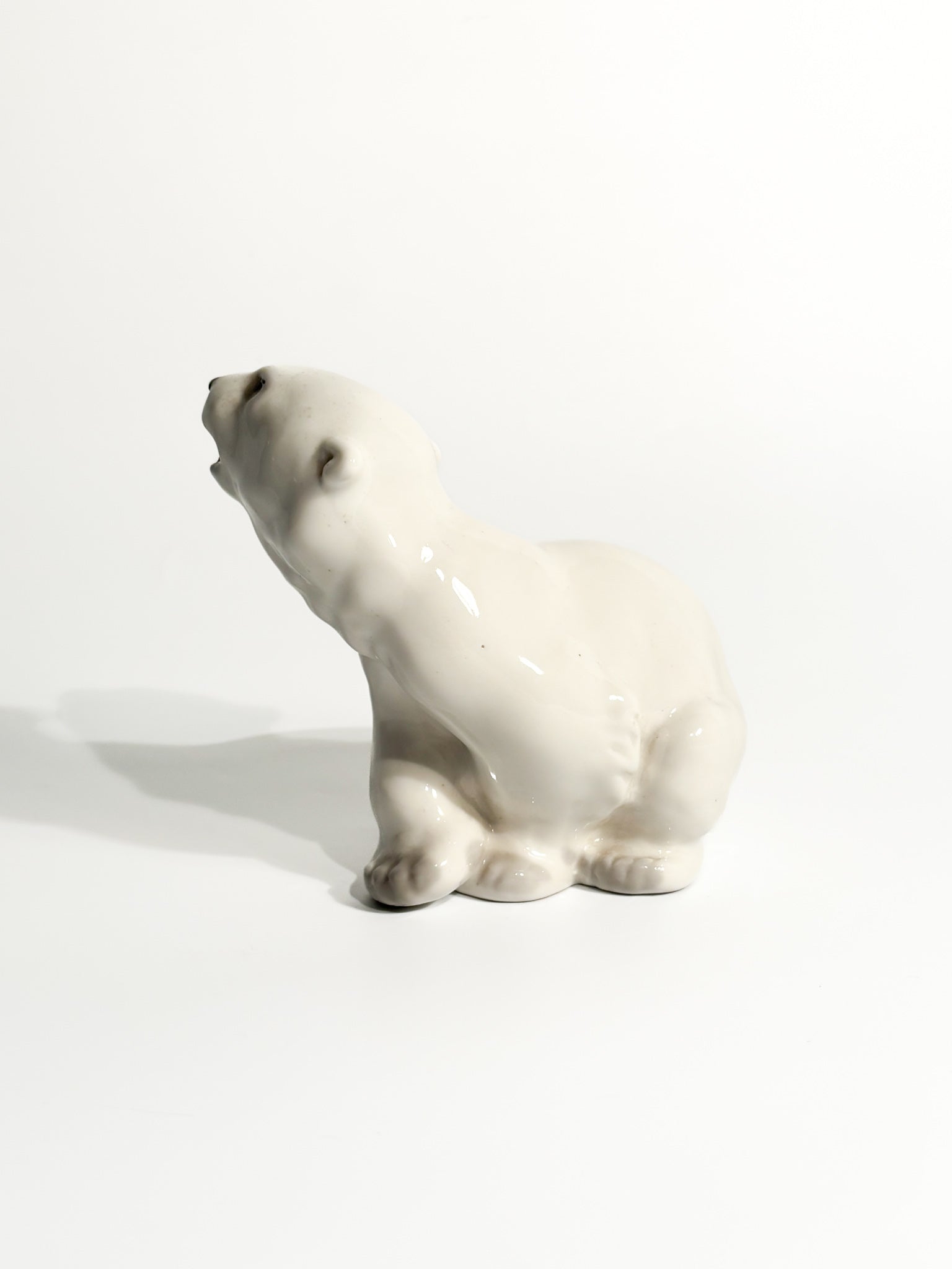 Russian Ceramic Polar Bear Figurine from the 1950s