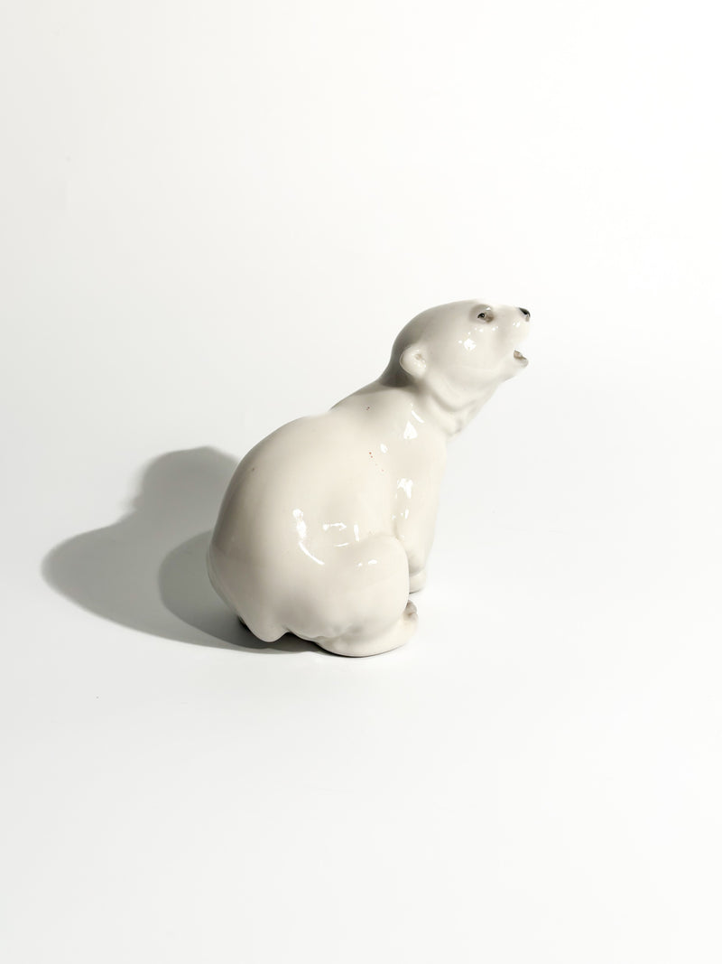 Russian Ceramic Polar Bear Figurine from the 1950s