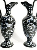 Pair of Hand-painted Ceramic Jugs by Alfredo Cartoceti Pesaro, 1920s