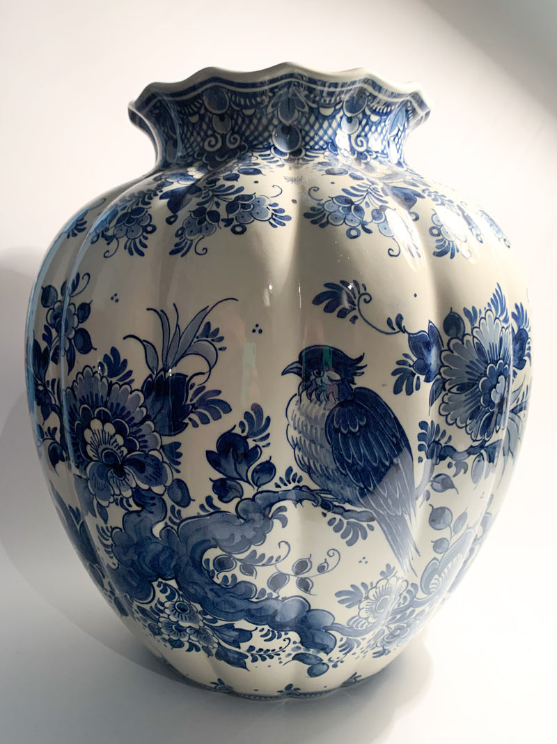 Delft Blue and White Ceramic Vase from the 1920s
