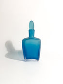 Bottiglia di Venini in Vetro di Murano Azzurro Serie 'Velato' del 1995