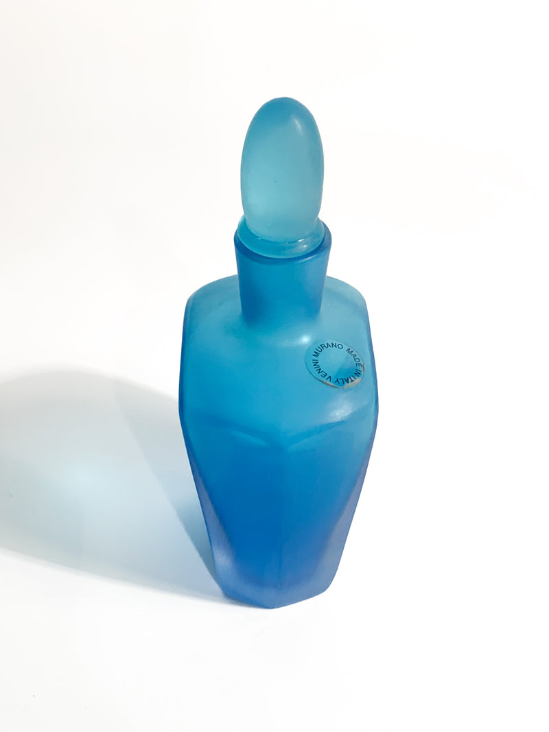 Venini Bottle in Light Blue Murano Glass 'Veiled' Collection from 1995