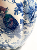 Vaso in Ceramica Bianca e Blu di Delft Anni 20